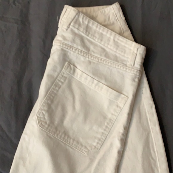 Mango Denim - MNG High Rise Straight Fit White Denim Jeans Size 10